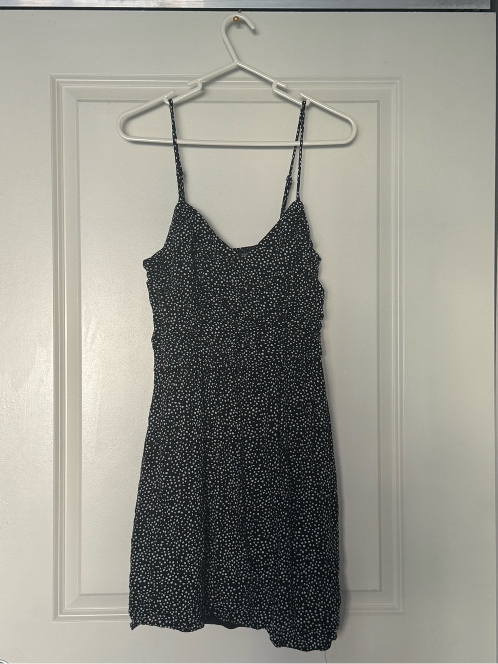 Xhilaration Black Mini Dress with White Dot Print